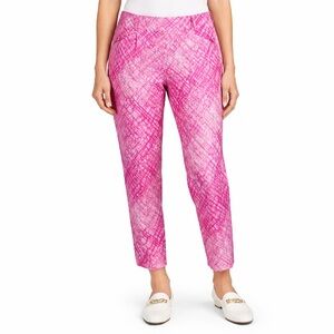 IBKUL Pink Performance Golf Ankle Pants Pull On Straight Leg UPF Wicking Size 14